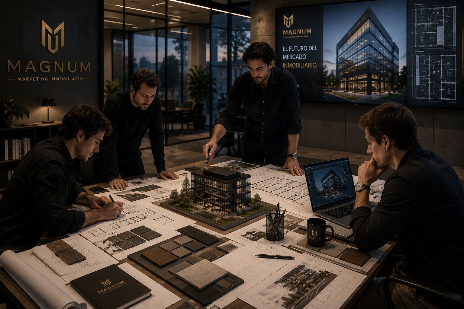 Equipo Magnum trabajando en el desarrollo de un proyecto inmobiliario